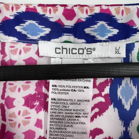 Chicos Size Large / XL Cover Up Kimono Blouse Shirt Top Boho Bohemian Beach Swim - Picture 2 of 7